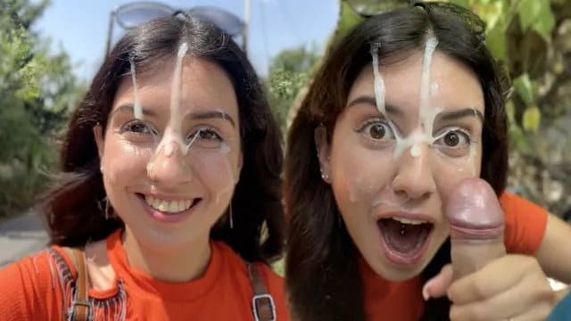 Public Blowjob in the Bushes with Stranger and Crazy Cumwalk Covered in Cum poster