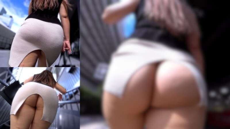 FC2-PPV-4821051 [Part 1] [Slit collapses] The tight skirt is lifted up too much, revealing her bare ass! poster